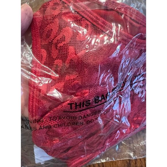 Ruby Ribbon Allure Sheer Demiette Bra Cherry Red Nwt Size 34 - Picture 3 of 4